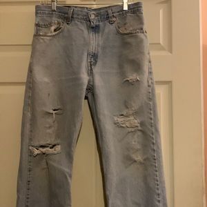 Levi’s 505 Distressed Blue Jeans 34X32 (Ladies can wear these too.)
